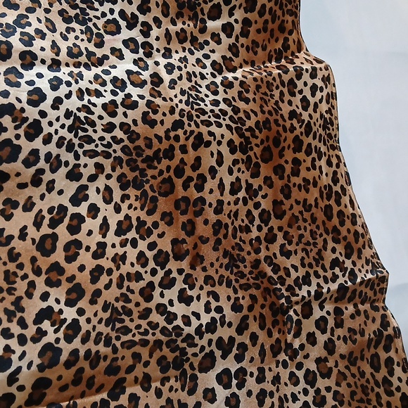 Plus Size Leopard Print Satin Fabric Slip Dress 1X - Picture 9 of 9